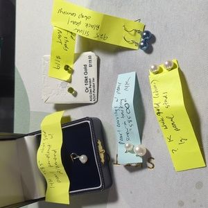 14k pendant and earrings, 10k earrings, 925 earrings